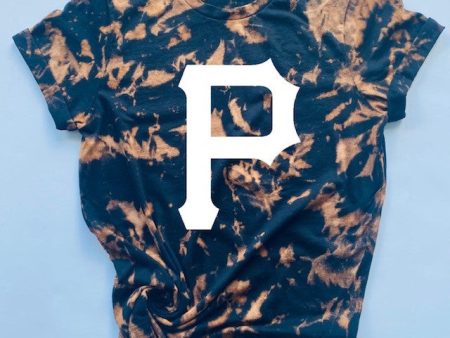 Pittsburgh Pirates Baseball Bleached Dye Shirt For Cheap