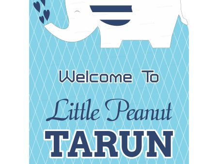 Blue Elephant Theme Customized Welcome Board Hot on Sale