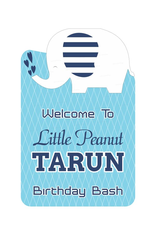 Blue Elephant Theme Customized Welcome Board Hot on Sale