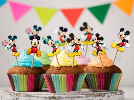 Mickey Mouse Theme Customized Cup Cake Topper Online now