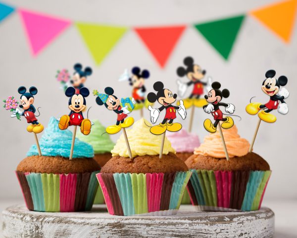 Mickey Mouse Theme Customized Cup Cake Topper Online now