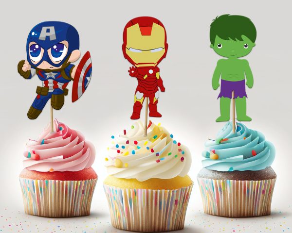 Avengers Theme Classic Cup Cake Topper Fashion