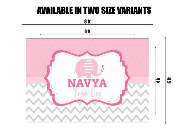 Pink Elephant Theme Customized Backdrop on Sale