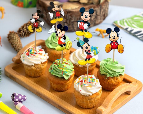 Mickey Mouse Theme Customized Cup Cake Topper Online now