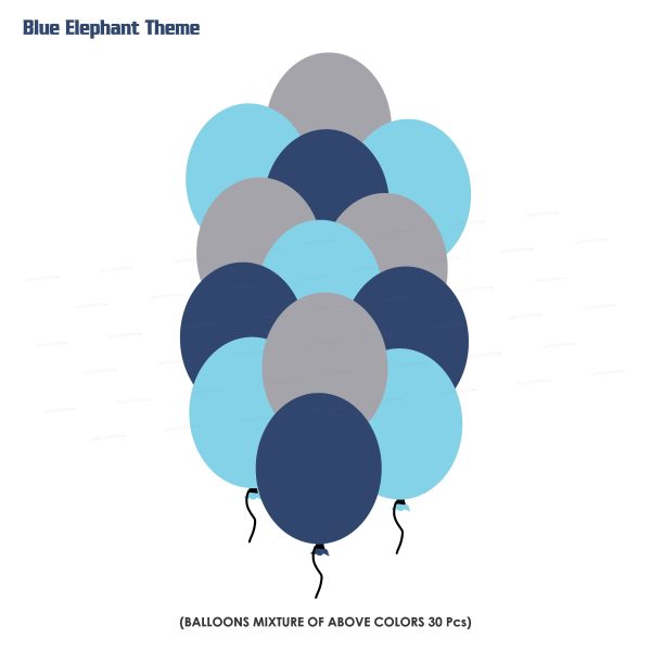 Blue Elephant Theme Colour 30 Pcs Balloons Hot on Sale