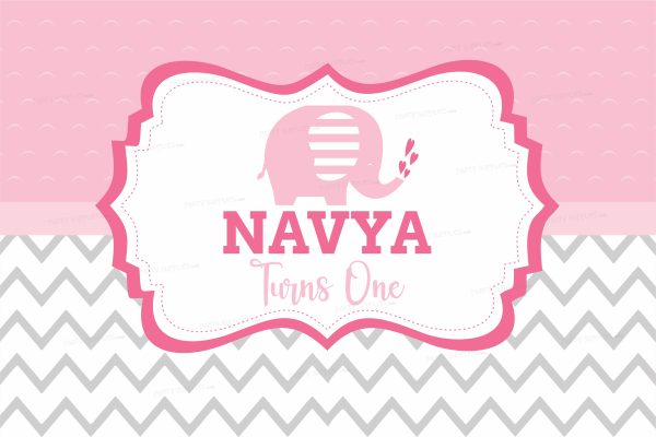 Pink Elephant Theme Customized Backdrop on Sale