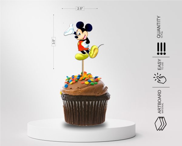 Mickey Mouse Theme Customized Cup Cake Topper Online now