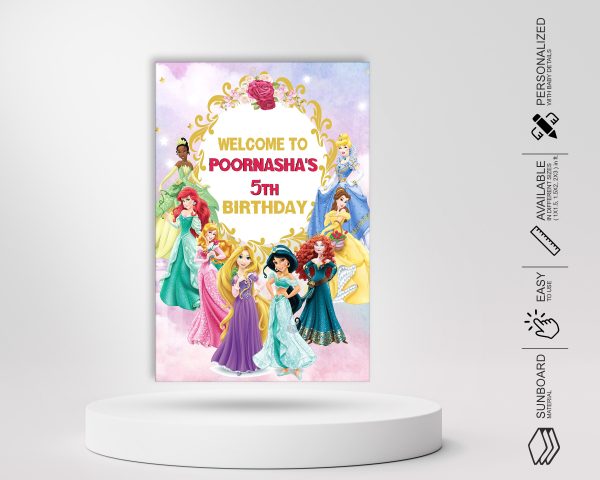 Princess Theme Welcome Board For Cheap