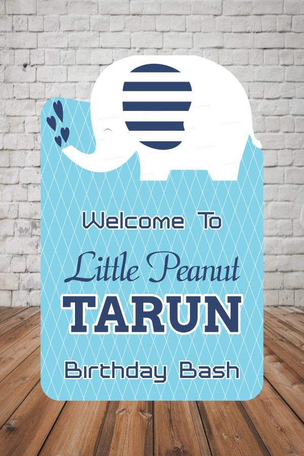 Blue Elephant Theme Customized Welcome Board Hot on Sale