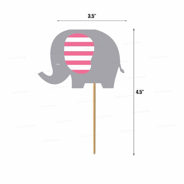 Pink Elephant Theme Customized Cup Cake Topper Online now