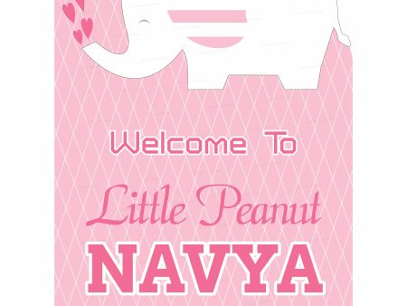 Pink Elephant Theme Customized Welcome Board Supply