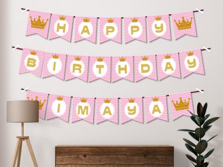 Princess Theme Flag with Name Hanging Online Sale