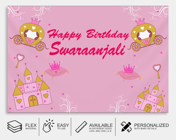 Princess Theme Personalized Backdrop Online now