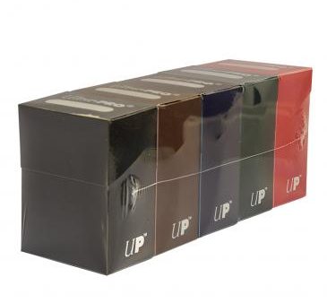 Ultra Pro Deck Box Bundle - 5 Dark Colors (Blue, Green, Black, Red and Brown) Supply